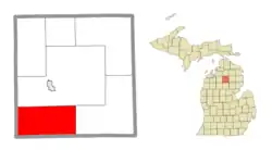 Location within Crawford County