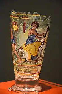 Goblet with date harvesting, Begram Hoard