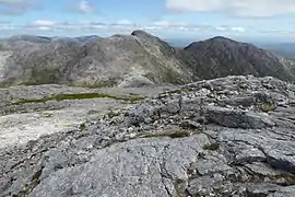 Bencorr (center) and Derryclare (right), from Bencollaghduff