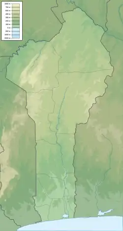 Location of Lake Toho in Benin.