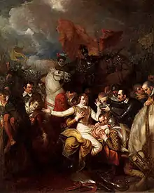 Benjamin West, The Fatal Wounding of Sir Philip Sidney (1806), Woodmere Art Museum