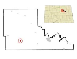 Location of Maddock, North Dakota