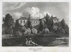 Bentley Priory, 1788–1801, shown c.1800; it was later remodelled