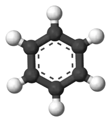 Benzene ball-and-stick model