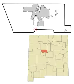 Location of Isleta Village Proper, New Mexico