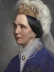 Queen Josefina wearing the parure in a portrait by Bertha Valerius