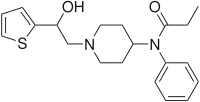 Chemical structure of β-hydroxythiofentanyl.