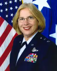 Portrait of woman in US army uniform