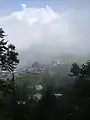 Bird's eye view of Bhimakali temple during monsoon