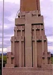 Crosses at the base of the Bidestroff monument.