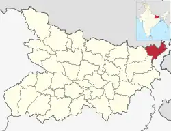 Location of Kishanganj district in Bihar