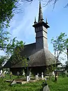 The church is set in a graveyard.