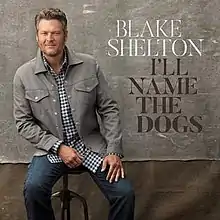 Blake Shelton appear sitting on a stool in front of a grey wall that displays the song's title.