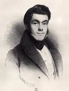 Drawing of Philip Blommaert by Baugniet (1836)