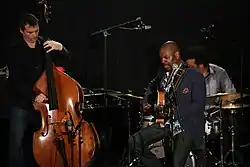 At the INNtöne Jazzfestival, May 18, 2003: Bobby Broom (guitar), Dennis Carroll (bass), Makaye McCraven (drums)