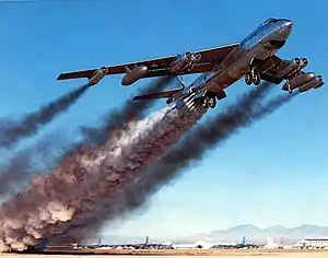 Image of Boeing B-47B at take-off