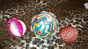 Polish bombki baubles made with ribbons