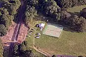 Booyong railway station and the Booyong reserve tennis courts.