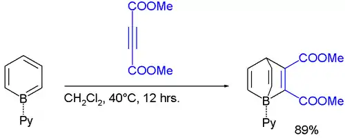 Borabarrelene synthesis via a Diels-Alder reaction of borabenzene-pyridine adduct