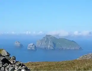 Boreray with Stac and Armin (left) and Stac Lee (right)