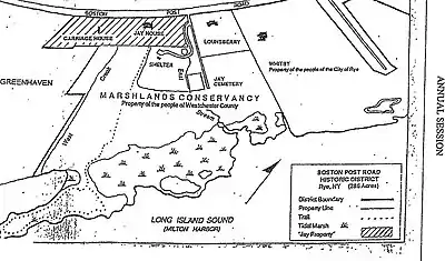 Map of Boston Post Road Historic District including watercourses