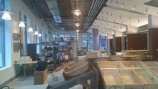 Inside the market a week before opening; view from Greenway, July 23, 2015