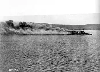 The Bouvet sinking during the Gallipoli Campaign, March 1915.