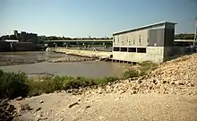 Bowersock Dam with the bridges in the background