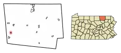 Location of Alba in Bradford County, Pennsylvania.