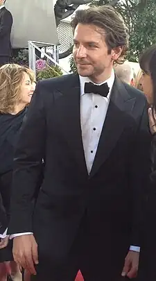 A photograph of actor Bradley Cooper at the 70th Golden Globe Awards in 2013