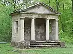 Temple of Leod Lud about 300m due south of the Rotunda in the Black Fen Pleasure Grounds