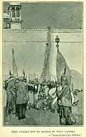 Frank Brangwyn, Story of the City of Brass ("They ceased not to ascend by that ladder"), 1895–96, watercolour and tempera on millboard