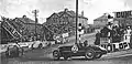 Cars turn the corner from Stoney Road into Bray Hill during the Mannin Moar Car Race.