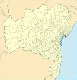 Location of Salvador in the State of Bahia