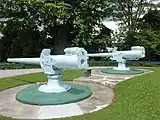 Two Japanese guns at Fort Siloso - Sentosa Island, Singapore.