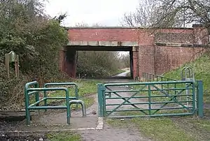 Bridge of Station Lane, Great Preston, across the former railway line