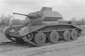 Cruiser Mk IV main British tank in early World War II