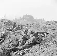 British commandos on the outskirts of Wesel during Operation Plunder in 1945.