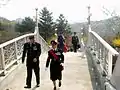 British military attaché and other officers on Gloster Bridge