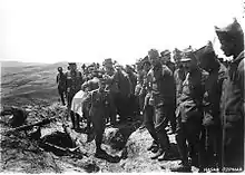 British officer inspecting Greek troops and trenches.