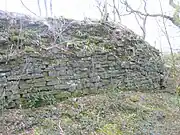 A view of the lime kiln side wall.