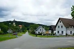 Centre of Brod nad Tichou with the Church of Saint James the Great in the background