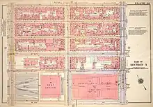 Page from an atlas showing the location of Pennsylvania Railway Station