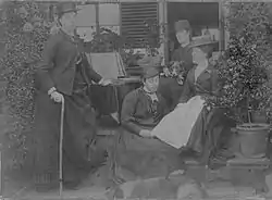 Viva's mother Bronwen (with a dog on her lap) and aunts Madge (Lady Bulkely), Edith (Lady Aylesford) and Gwen (Lady Cowley; standing, far left)