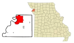 Location in the state of Missouri