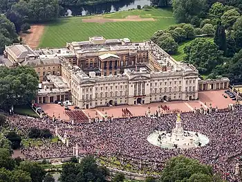 Buckingham Palace, the official residence of Charles III in London