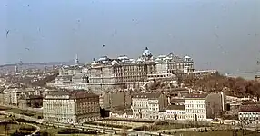 Royal Palace as seen from Gellert Hill, with Taban and Bethlen Court in the foreground.