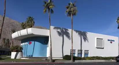 Palm Springs mid-century bank building, 1959, by Rudi Baumfeld