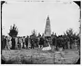 Bull Run, Va. Dedication of the battle monument; Judge Abram B. Olin of the District of Columbia Supreme Court, who delivered the address, stands by the rail.