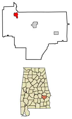 Location of Fitzpatrick in Bullock County, Alabama.